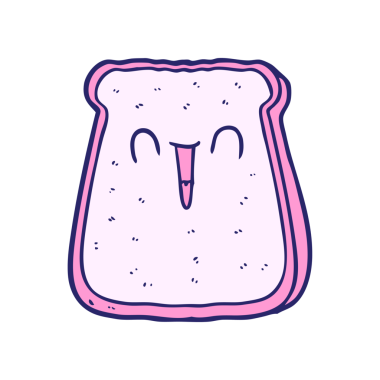 parlak neon renkli bir ekmek dilimi