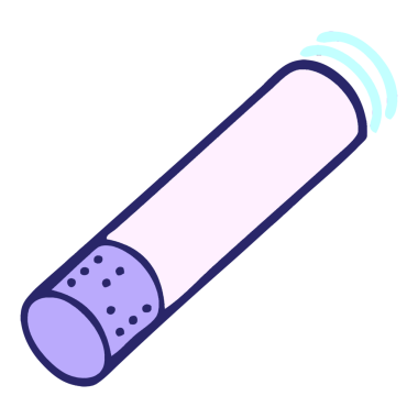 çizgi roman tarzı parlak neon renkli bir sigara karikatürü