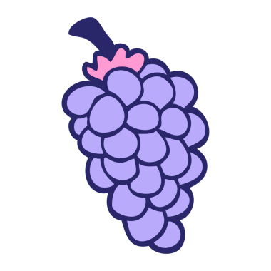 çizgi film karalamaları parlak neon renkli üzümler