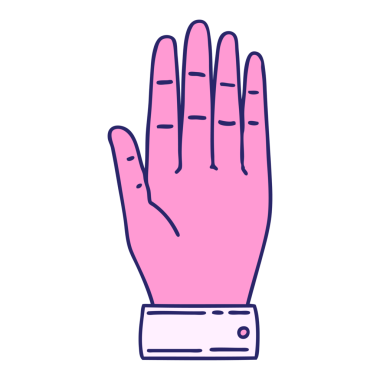 parlak neon renkli geleneksel bir el dövmesi