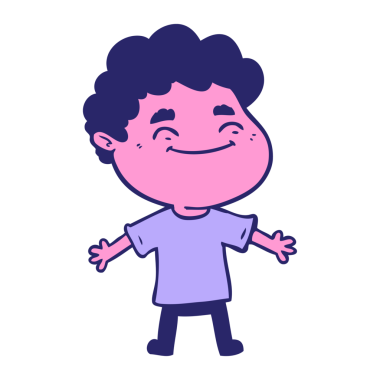 çizgi film dostu parlak neon renkli adam