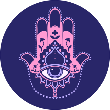 Parlak neon renkli bir hamza ikonik dövme görüntüsü