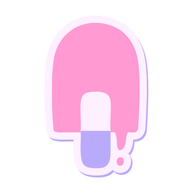 Eriyen buz lolipop etiketi parlak neon renginde