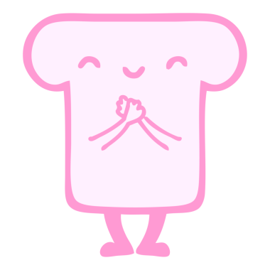 Parlak neon renkli şirin bir dilim ekmek.