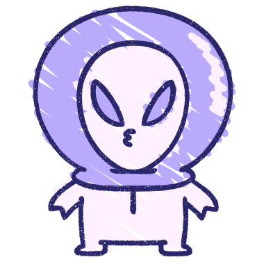 Sevimli Uzaylı Tebeşiri Parlak neon rengi çiziyor