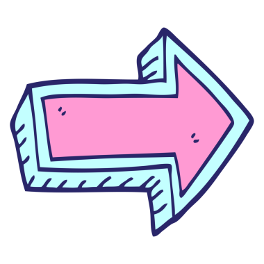 parlak neon renginde karalama oku