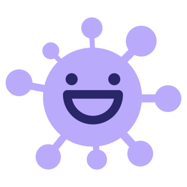 Parlak neon renkli basit mutlu virüs