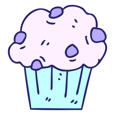 El çizimi çizgi film çikolatalı pasta parlak neon rengi