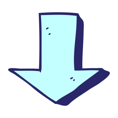 parlak neon renginde ok gösteren çizgi film