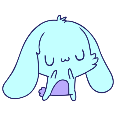 Çizim: kawaii parlak neon renkli şirin tüylü tavşan.