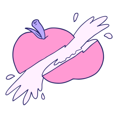 parlak neon renkli dilimlenmiş elma.