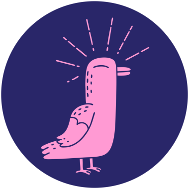 Parlak neon rengi martı kuşunun dövme stili simgesi