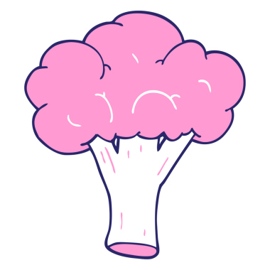 parlak neon renkli karalama brokoli