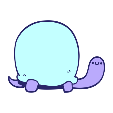 Parlak neon renkli şirin karikatür kaplumbağası