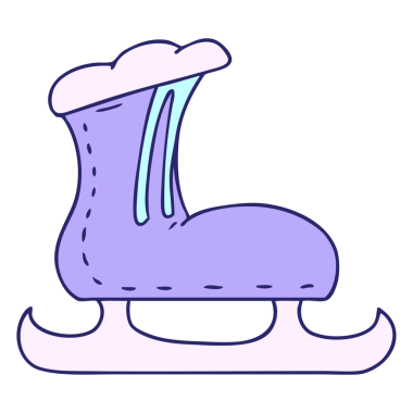 Parlak neon renkli bir buz pateni botunun el çizimi karalaması.