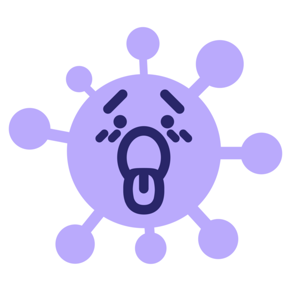 Parlak neon renginde soluk soluğa virüs