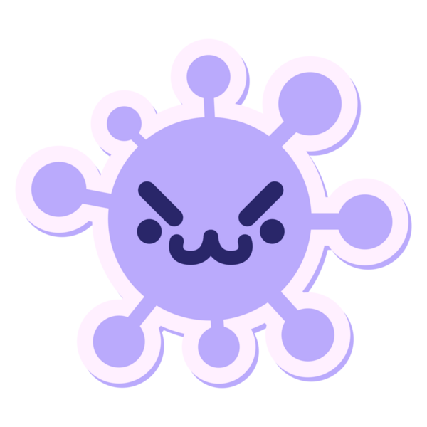 Parlak neon renkli ortalama hayvan virüsü etiketi