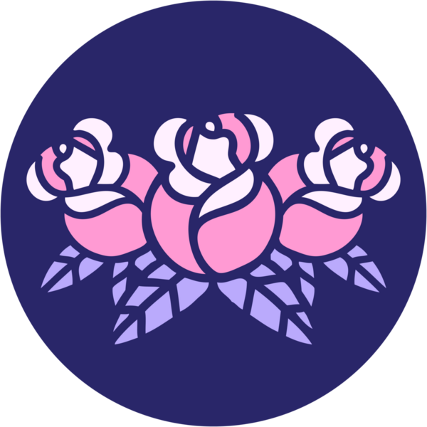 Parlak neon renkli bir buket çiçeğin ikonik dövme görüntüsü