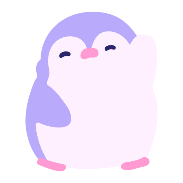 Parlak neon renginde sallanan sevimli noel pengueni