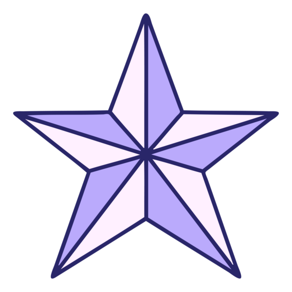 Parlak neon renkli bir yıldızın ikonik dövme şekli