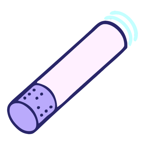 çizgi roman tarzı parlak neon renkli bir sigara karikatürü