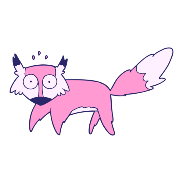 çizgi film parlak neon renkli tilki ürküttü