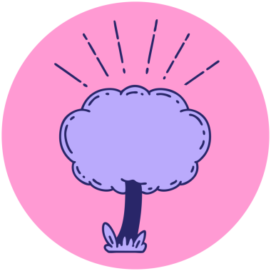 Parlak neon renkli dövme ağacı simgesi