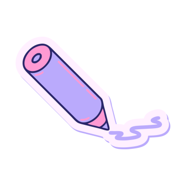 Parlak neon renkli bir kalemle geleneksel dövme çıkartması