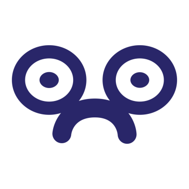 Üzgün bakışlı yüz simgesi parlak neon rengi