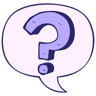 parlak neon renkli konuşma baloncuğu ile çizgi film soru işareti