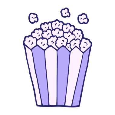 parlak neon renkli patlamış mısır karalaması
