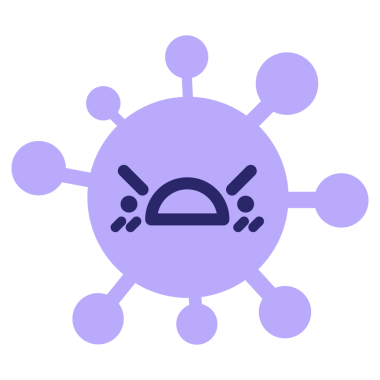 Parlak neon renkli kızgın virüs