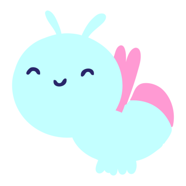 parlak neon renkli sevimli çizgi film böceği