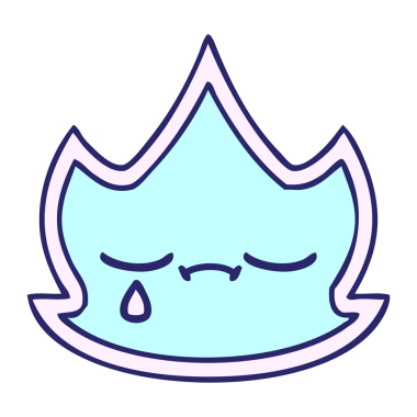 Parlak neon renkli şirin bir ateş karikatürü.