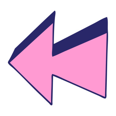 Parlak neon renginde el çizimi tuhaf çizgi film oku