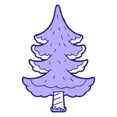 parlak neon renkli çizgi film ağacı