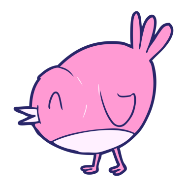 parlak neon renkli çizgi film kuşu