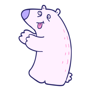 çizgi film karalama mutlu ayı parlak neon rengi