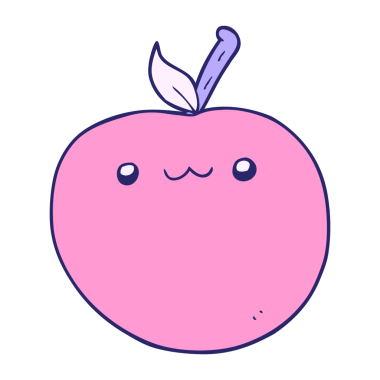 parlak neon renkli şirin elma çizgi filmi