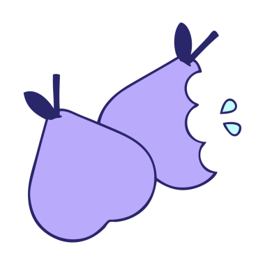 Parlak neon renkli yeşil armut karikatürü.