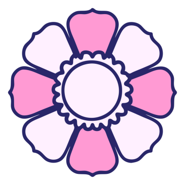 Parlak neon renkli geleneksel bir çiçek dövmesi.