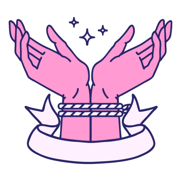 Parlak neon renkli bir çift elin bayrağıyla geleneksel dövme