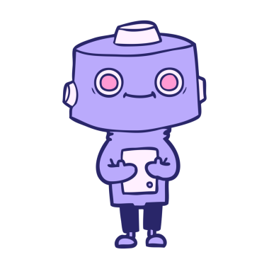 parlak neon renkli çizgi film robotu