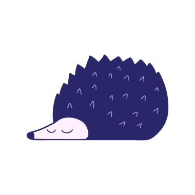 parlak neon renkli kirpi çizgi filmi