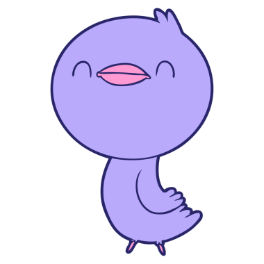 parlak neon renkli çizgi film kuşu