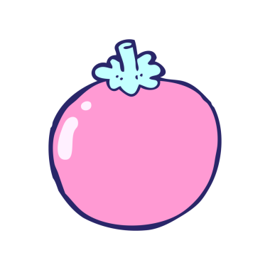 parlak neon renkli domates çizgi filmi