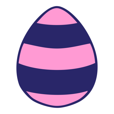 El çizimi karikatür Paskalya yumurtası. Parlak neon rengi.