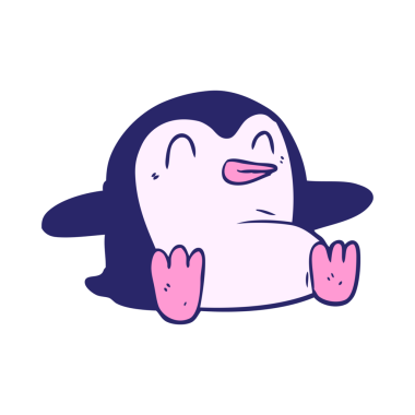 parlak neon renkli penguen çizgi filmi