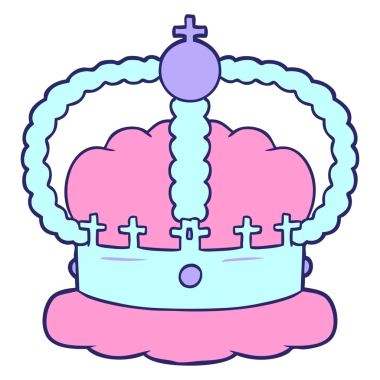 parlak neon renkli çizgi film tacı