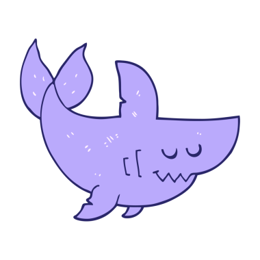 parlak neon renkli çizgi film köpekbalığı